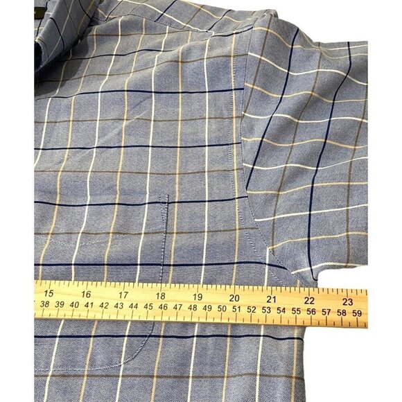 Van Heusen Men's Size L Shirt Oxford‎ Plaid Short Sleeve - Picture 4 of 4